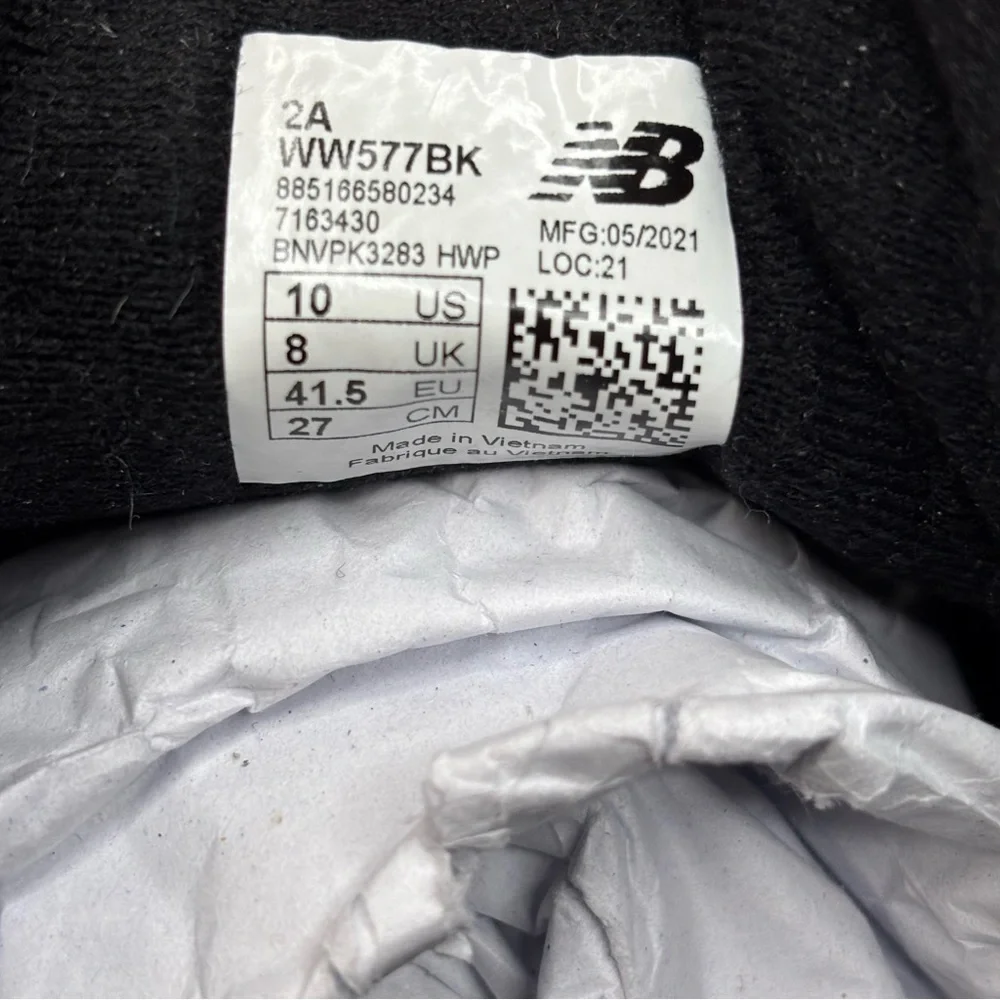 New Balance WW577 Black Walking Athletic Training Sneaker Comfort Shoe Sz 10